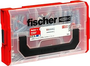 fischer FixTainer DuoHM Cavity Wall Anchor and Screw TX, wall anchor Box with 90 anchors and Screws, Panel anchors for Attaching TV Brackets, Lights, etc. in Panel Building Materials, Practical Set