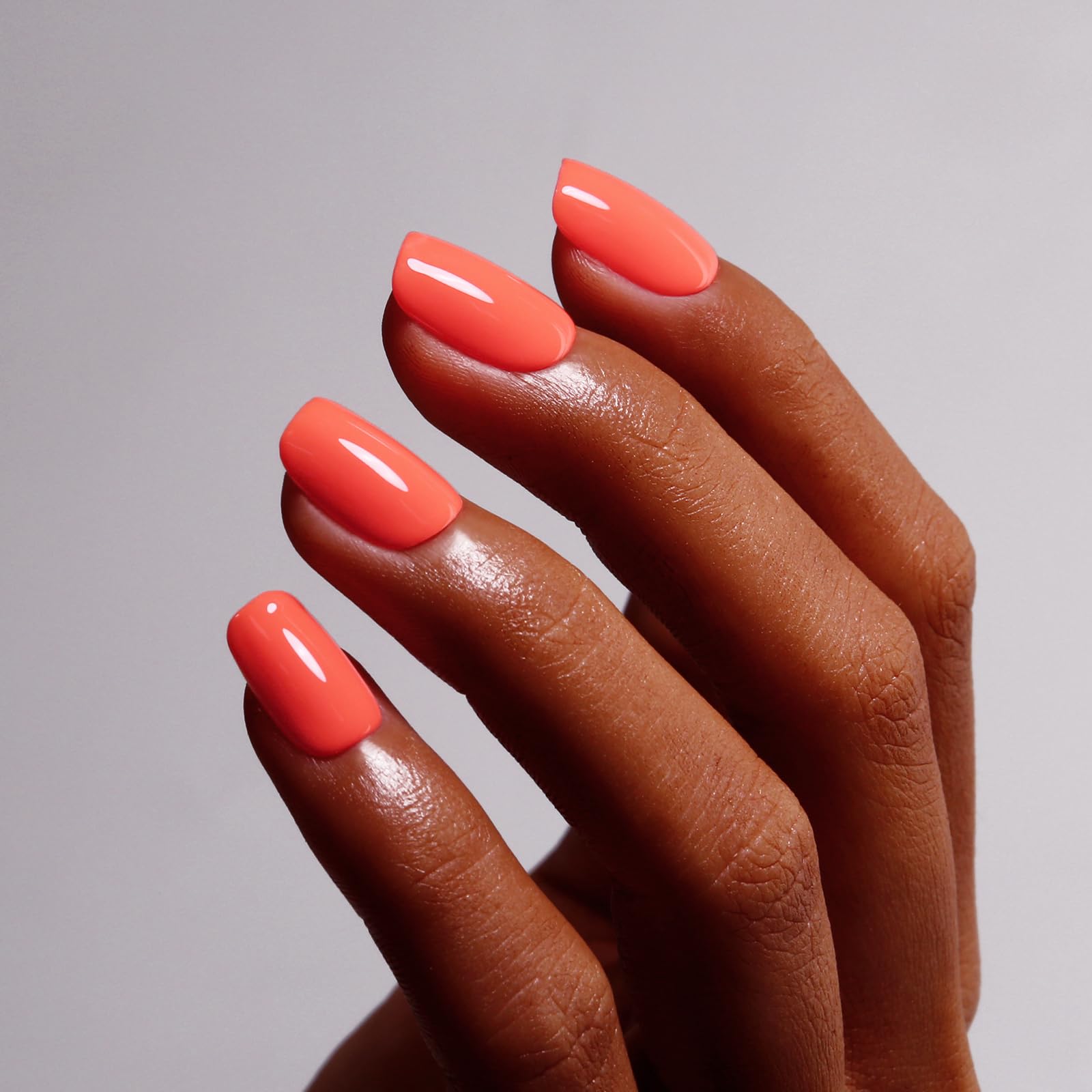 Ozzeal Gel Polish - 0.5 Fl Oz Bright Coral Orange UV LED Soak off Nail Polish for Spring Summer Manicure Salon DIY Art — view 4