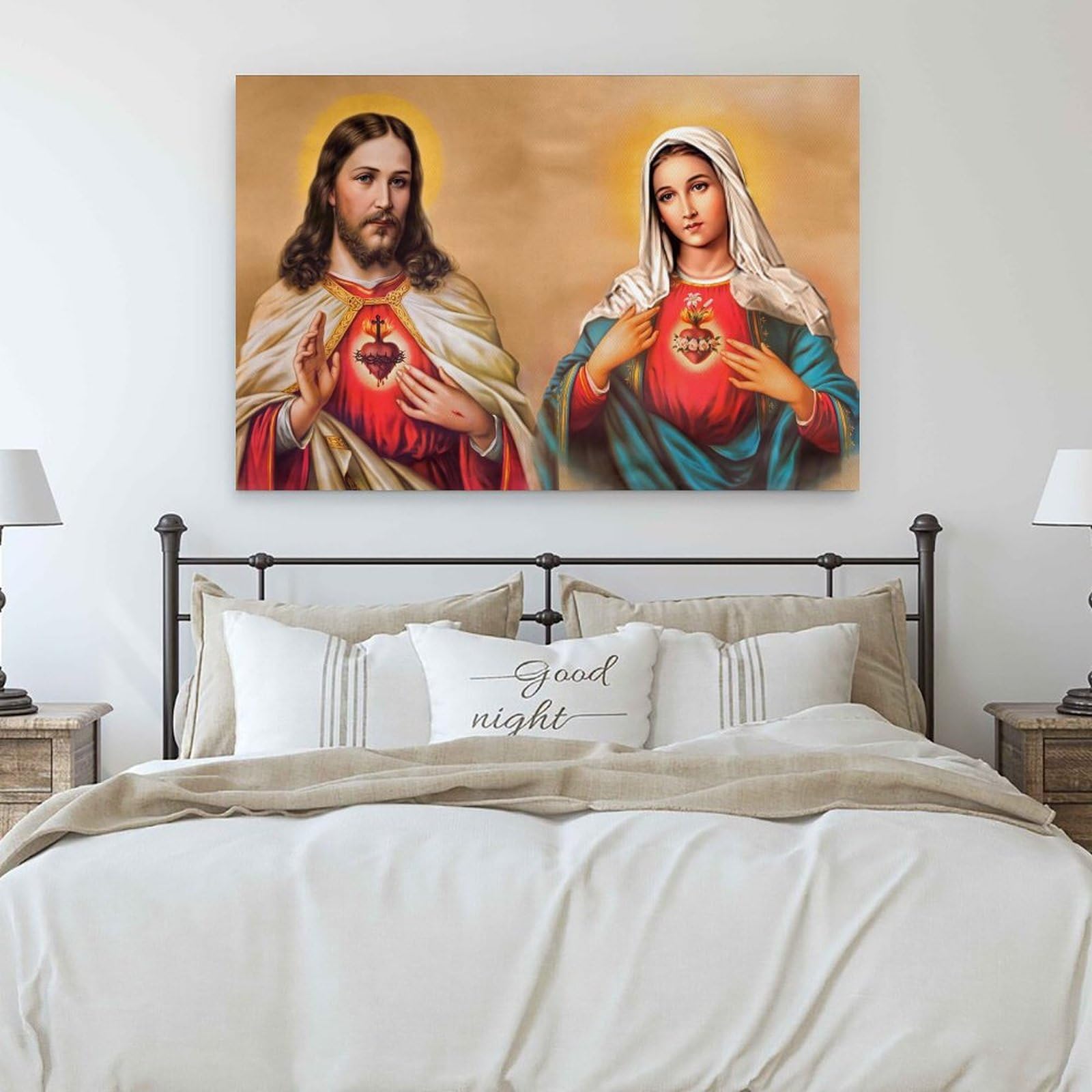 Sacred Heart Of Jesus & Mary Art Print – 8.5x11" Catholic Poster, Religious Wall Decor
