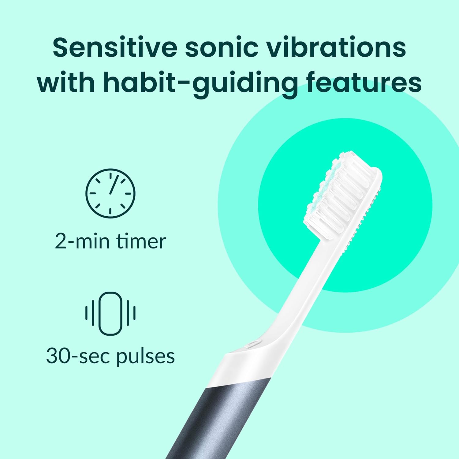 Quip Metal Sonic Electric Toothbrush for Adults - Time Travel & Soft Bristles with Travel Case & Replacement Brush Head - 3 Month Battery Life, Twilight Faded Blue