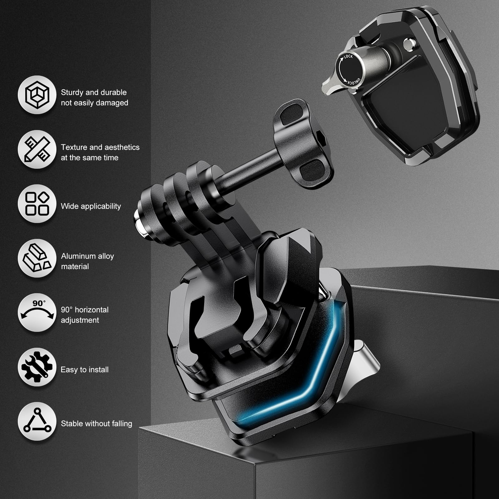 Clip Per Parabrezza GoPro - In Lega Alluminio, Per Hero 12/11/10/9, Per Bici E Moto, Universale - Foto 9