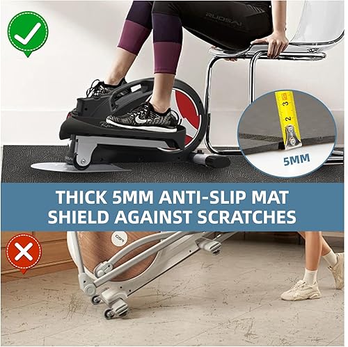 Miniatura 2 de Alfombrilla de entrenamiento antideslizante para elípticas debajo del escritorio, más gruesa y silenciosa, 23.6 x 17.7 x 0.2 pulgadas, adecuada para