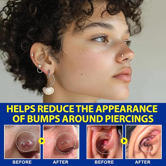 Piercing Aftercare Spray 60ml | Natural Sea Salt & Tea Tree Formula for Ear, Nose, Belly Button Piercings | Cleans, Fights Bacteria, Soothes Redness & dryness | Alcohol-Free, for Sensitive Skin