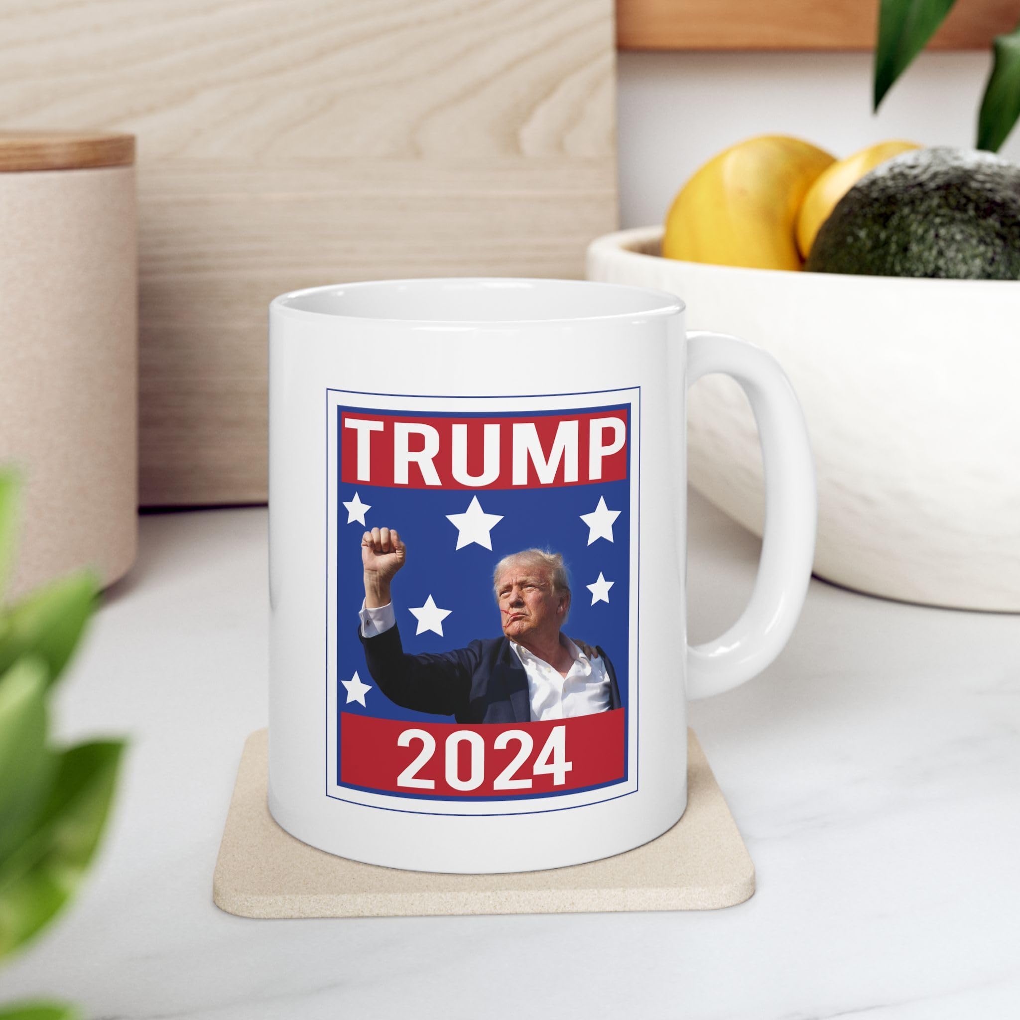 Amazon.com: BLUE RIBBON Donald Trump 2024 Coffee Mug - Mug in Box - 11 oz -  Gift for father, brothers, mother, sisters, friends (Model 1) : Home &  Kitchen
