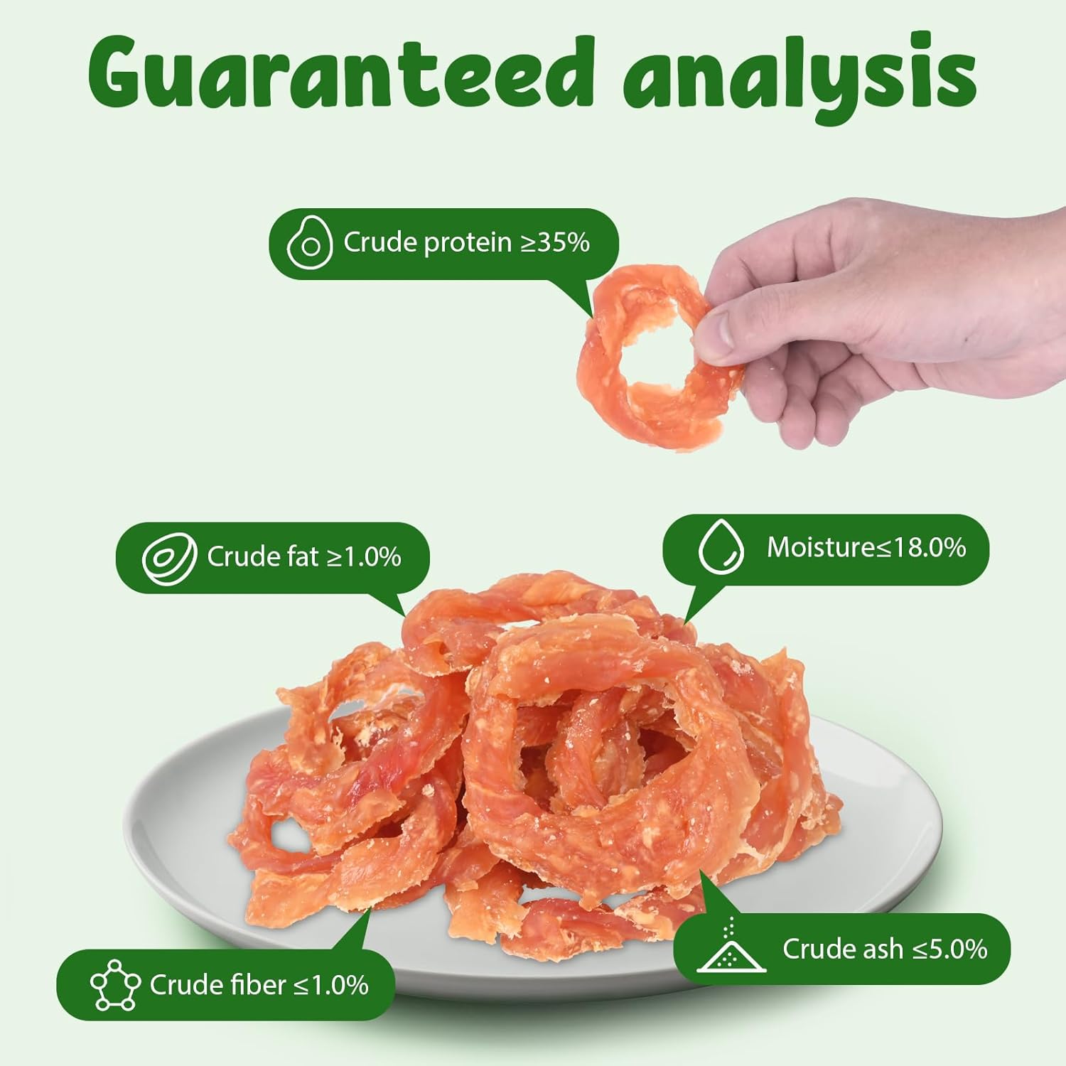 Chicken Rings Dog Treat Snacks Puppy Treats Natural Chicken Rawhide-Free Soft Healthy for Small Medium and Large Breed 454g
