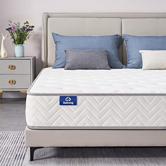 SuiLong Single Mattress. 22cm Gel Memory Foam Mattress. 3ft Mattress Medium Firm Cool Feel, Individually Wrapped Spring Hybrid Mattresses for Undisturbed Sleep. Certipur-Us Certified, 90x190x22cm