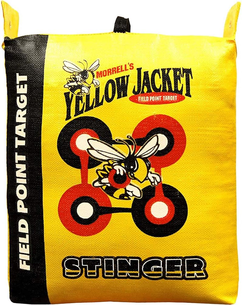 Morrell Yellow Jacket 19 Pound Portable Stinger Adult Field Point Archery Bag Target with 2 Shooting Sides, 10 Bullseyes, and Handle, Yellow M-88