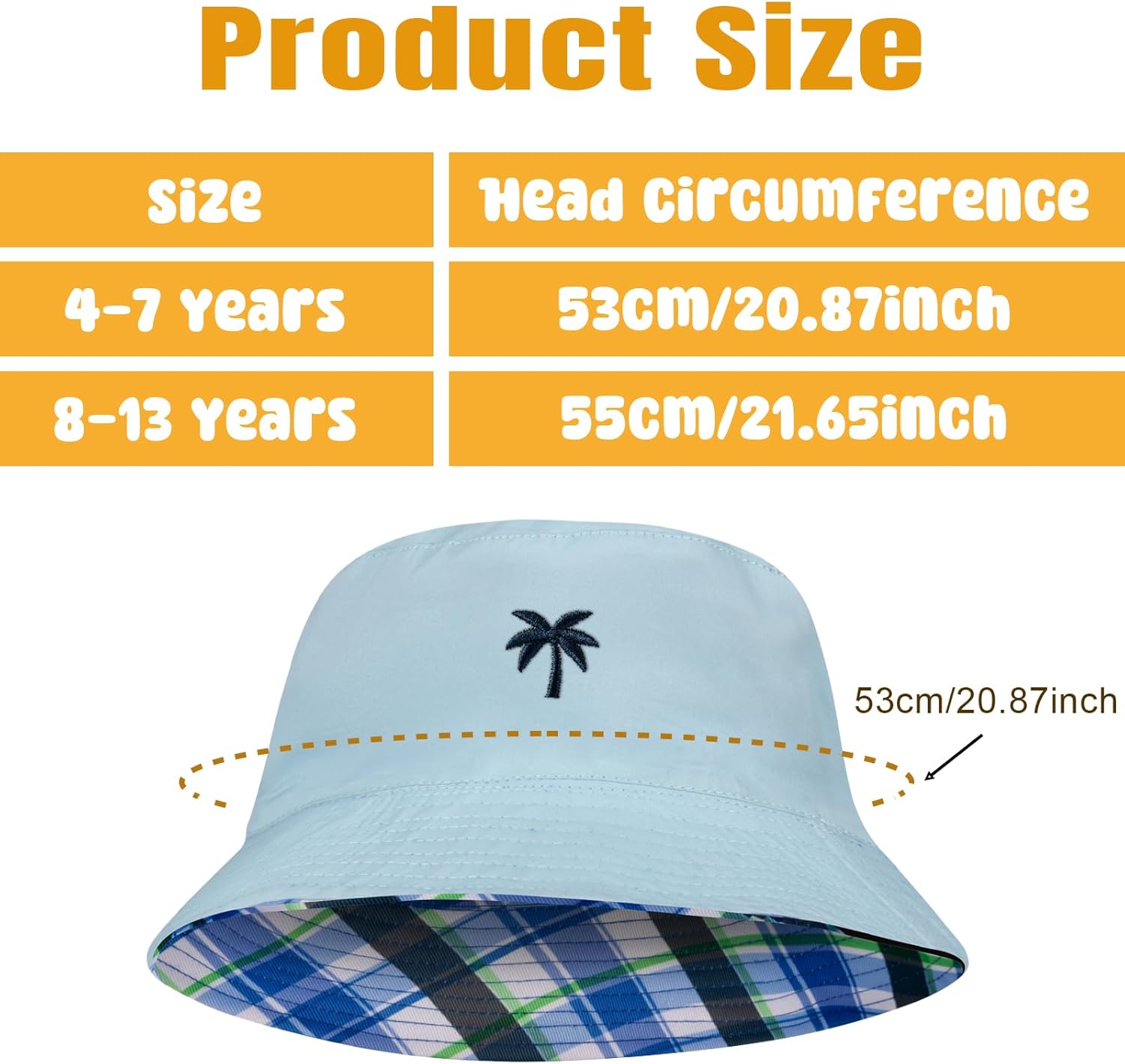 HONGTEYA Kids Sun Hat UPF 50+ Double Side Bucket Hats for Boys Girls Summer Sun Protection Wide Brim Unisex Beach Outdoor - Image 6