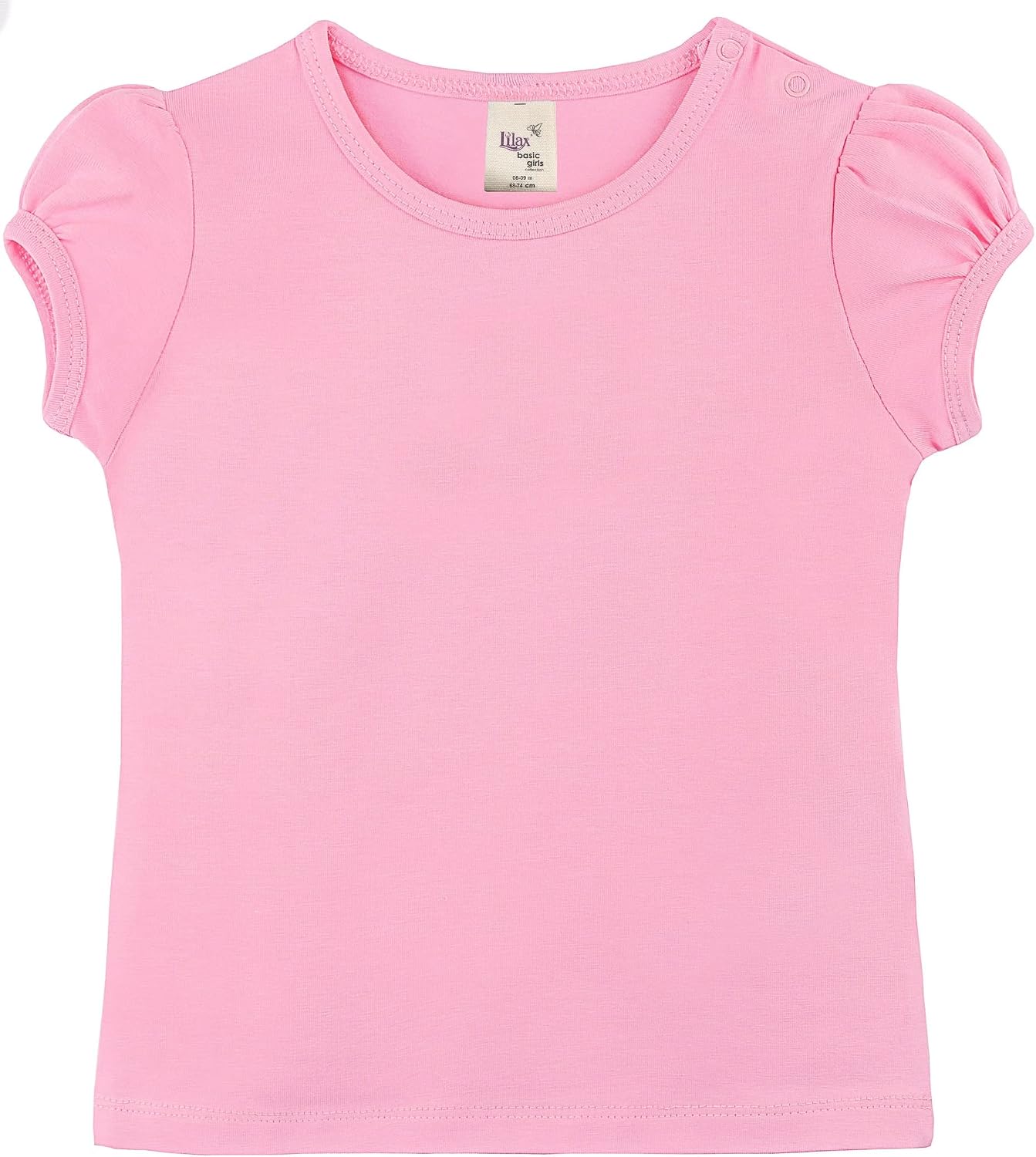 Lilax Baby Girls' Basic T-Shirt Short Sleeve Crewneck Tee