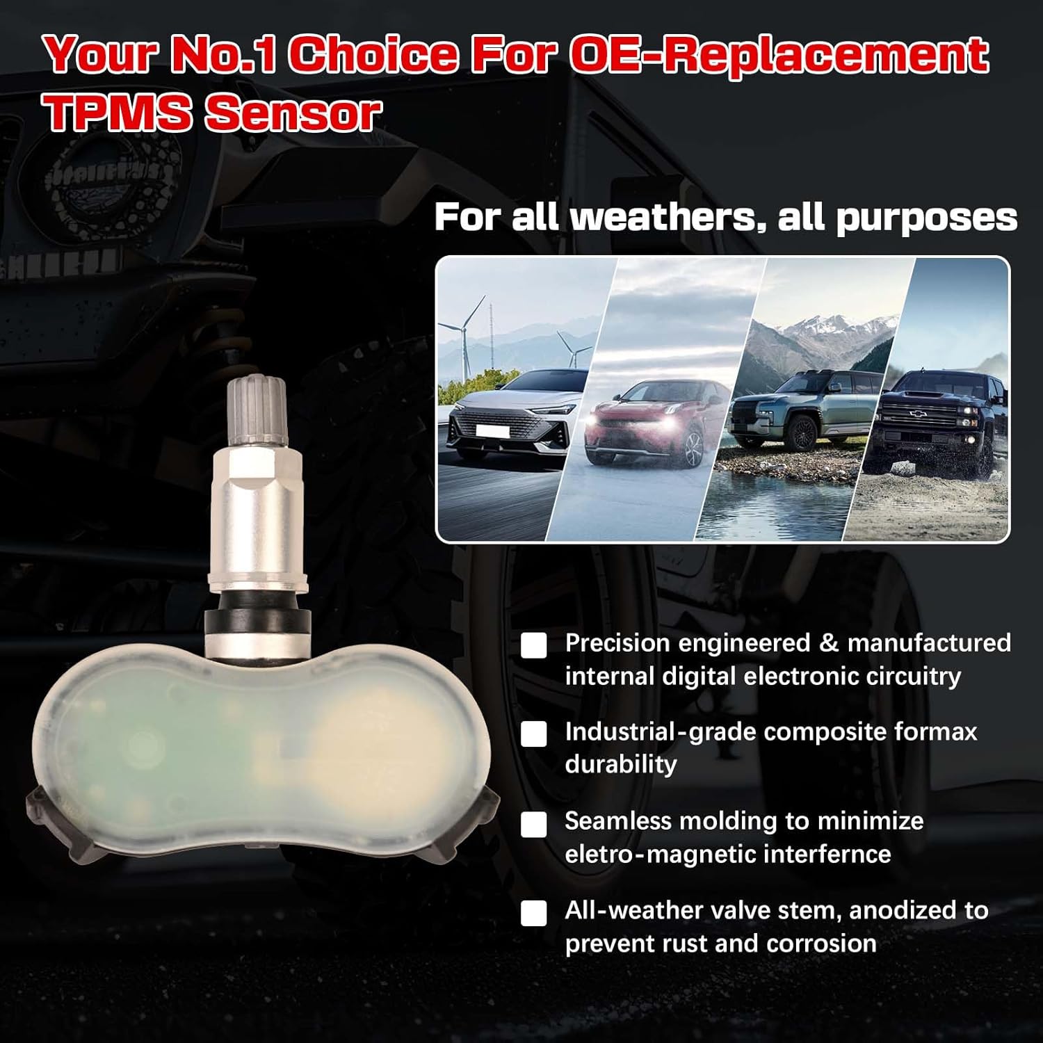 RLP Tire Pressure Monitoring System Sensor 42753-TR0-A81 Compatible with Honda Civic CR-Z Element Fit Odyssey Replaces# 42753-TR3-A81 42753-SNA-A81,315MHz