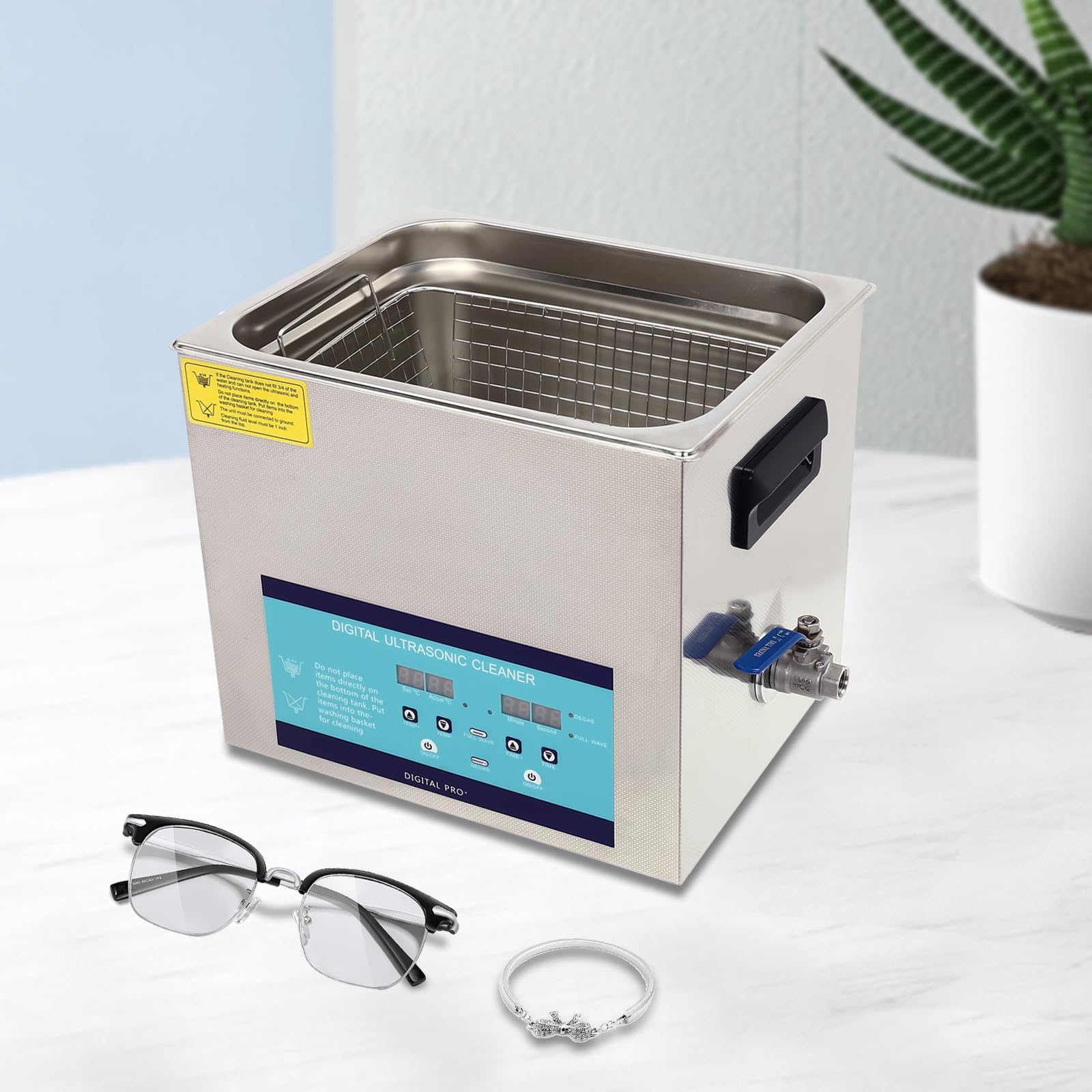 10L Ultraschallreiniger 240w Professioneller Ultraschallgerät mit Heizkorb Digital Timer Schmuck Reinigung Ultraschall für Brillen Zahnersatz Vergaser Eisenwaren