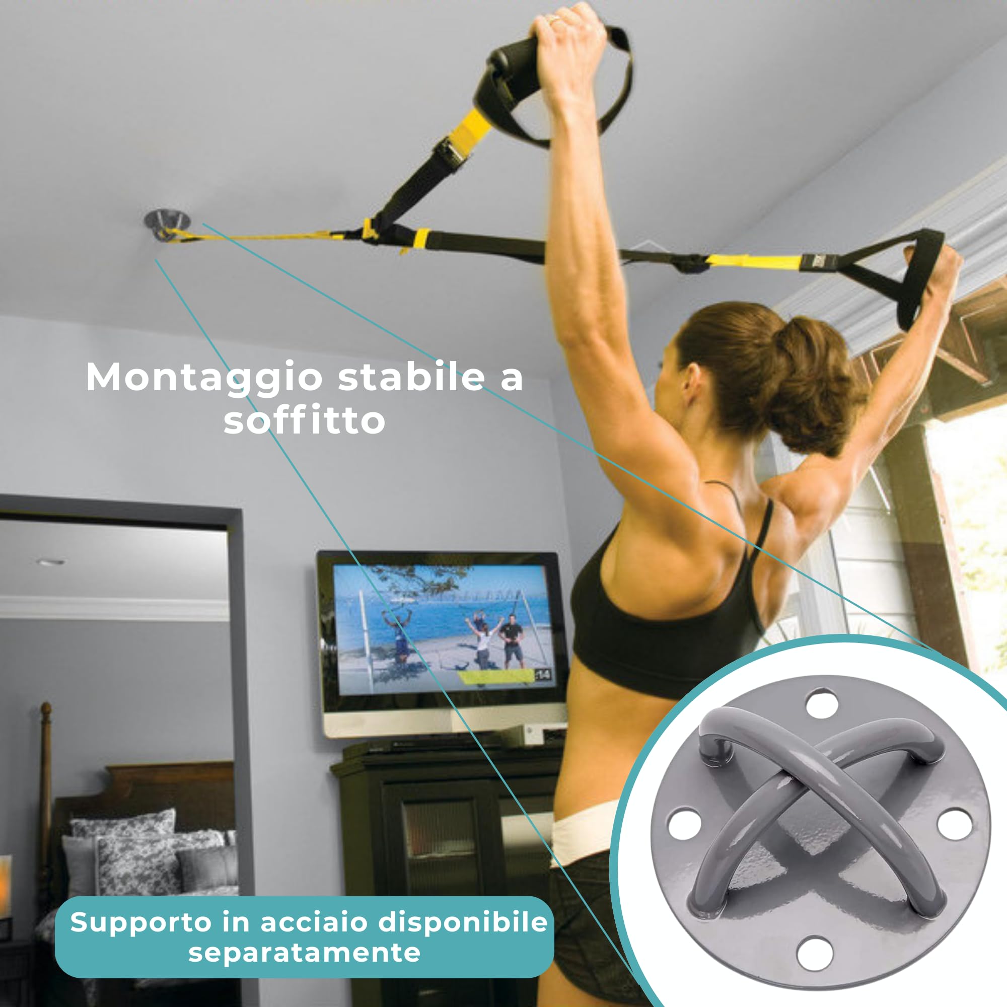 Schlingentrainer Set für Zuhause & Outdoor | Komplettes Suspension Training System mit Türanker, Verstellbare Gurte, Tragetasche | Ganzkörpertraining, Calisthenics Equipment, Fitness, Heimtraining