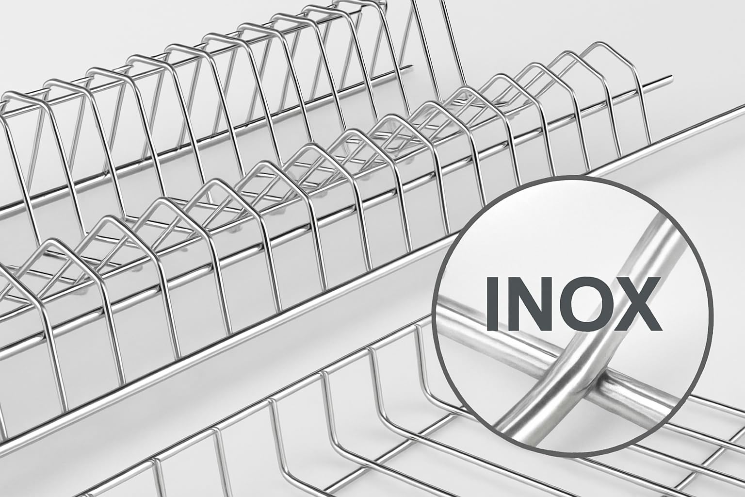 SCOLAPIATTI Acciaio Inox con vaschetta raccogli gocce (86 CM per pensili da 90 CM)