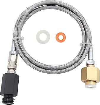 Soda Machine Co2 Adapter with High Pressure Stainless Steel External Hose, CGA320 Co2 Tank Direct Adapter to TR21-4 Soda Water Machine Compatible with Jet Aqua Fizz(36 inch)
