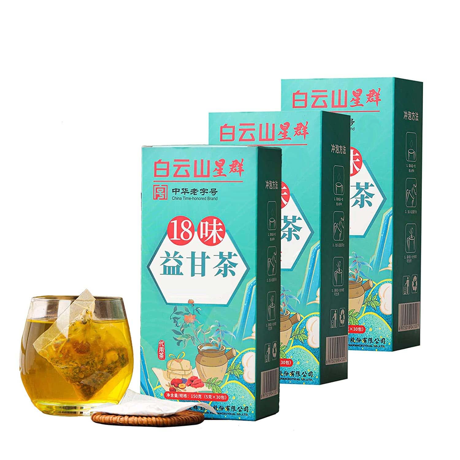 18 Flavors of Liver Protection Tea,China Time Honored Brand Chinese Nourishing Liver Tea, 18