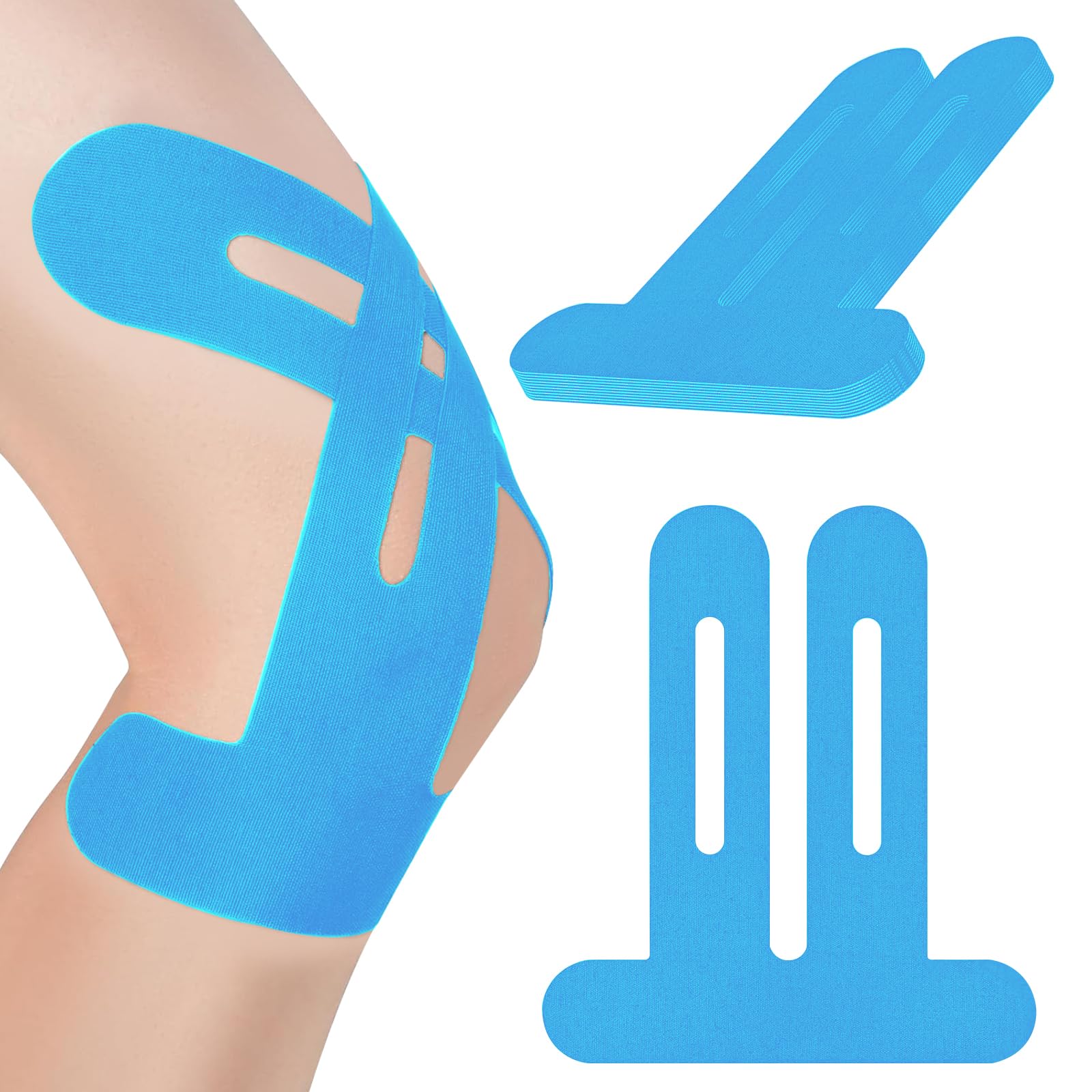 12Pcs Kinesiology Tape for Knees Breathable Muscle Support Strips for Knee Pain Relief Stability Waterproof Sport Knee Support