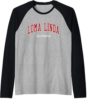 Loma Linda California College University Style Raglan Baseball Tee