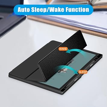 Kılıf Uyumlu Onyx Boox Note Air4 C/Air3 C/Air3 B/W 10.3 İnç ePaper Tablet, Çarpışma Önleyici Şeffaf Arka Kapak Otomatik Uyandırma/Uyku Fonksiyonlu, Siyah