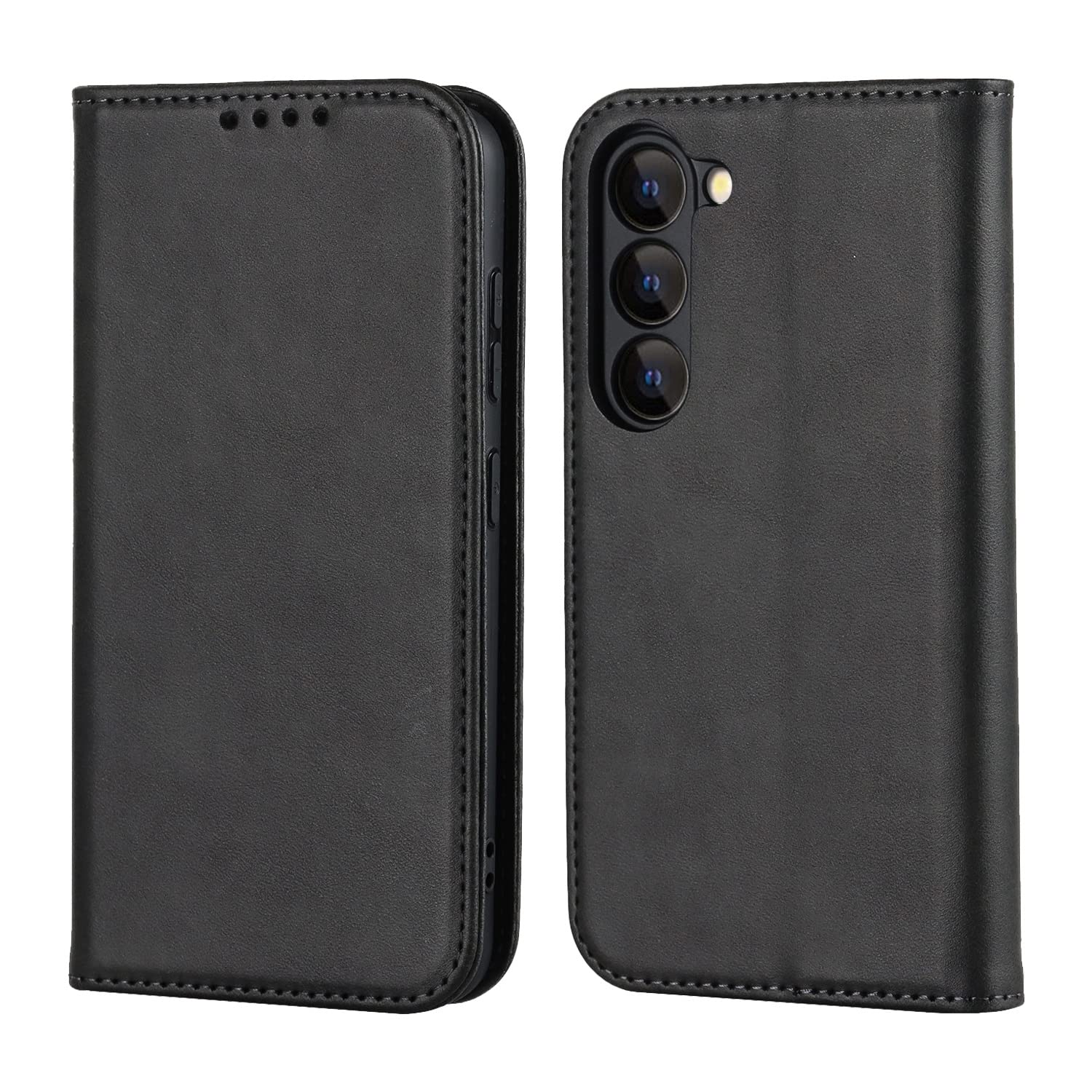 Ｈａｖａｙａ for Samsung Galaxy S23 Wallet Case, Magnetic Flip Cover with Card Holder & Kickstand - Black