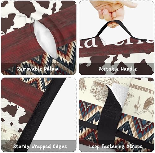 Vista 10 de Juego de colchonetas personalizadas para siesta estilo vaquero occidental con nombre, saco de dormir para niños, colchón personalizado para niños