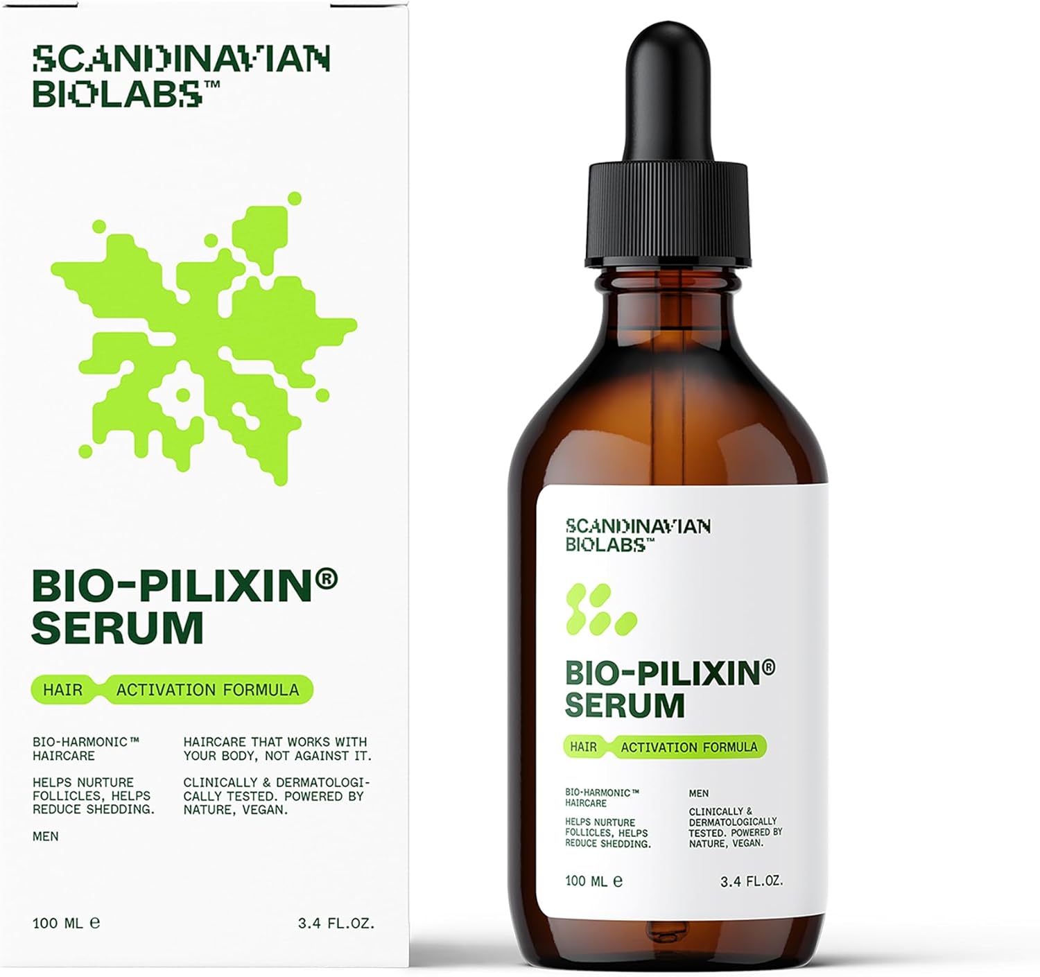 Scandinavian Biolabs haargroeiserum voor mannen | All-natuurlijke haargroei behandeling | Vermindert haaruitval, verbetert de haargroei, verbetert de algehele haar integriteit