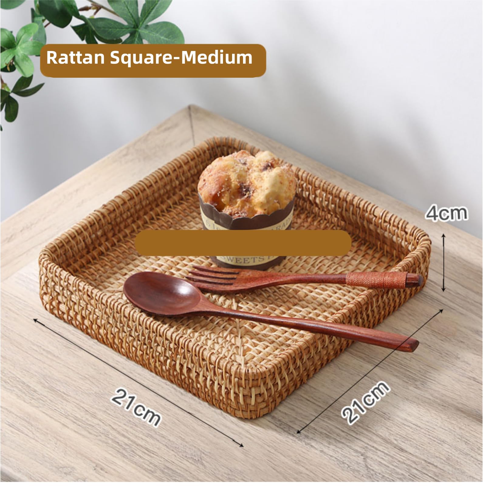 Lot De 3 Plateaux En Rotin MIVIDE – 21 X 11 X 4 Cm, Plateau Rectangulaire Tressé Pour Rangement Et Décoration