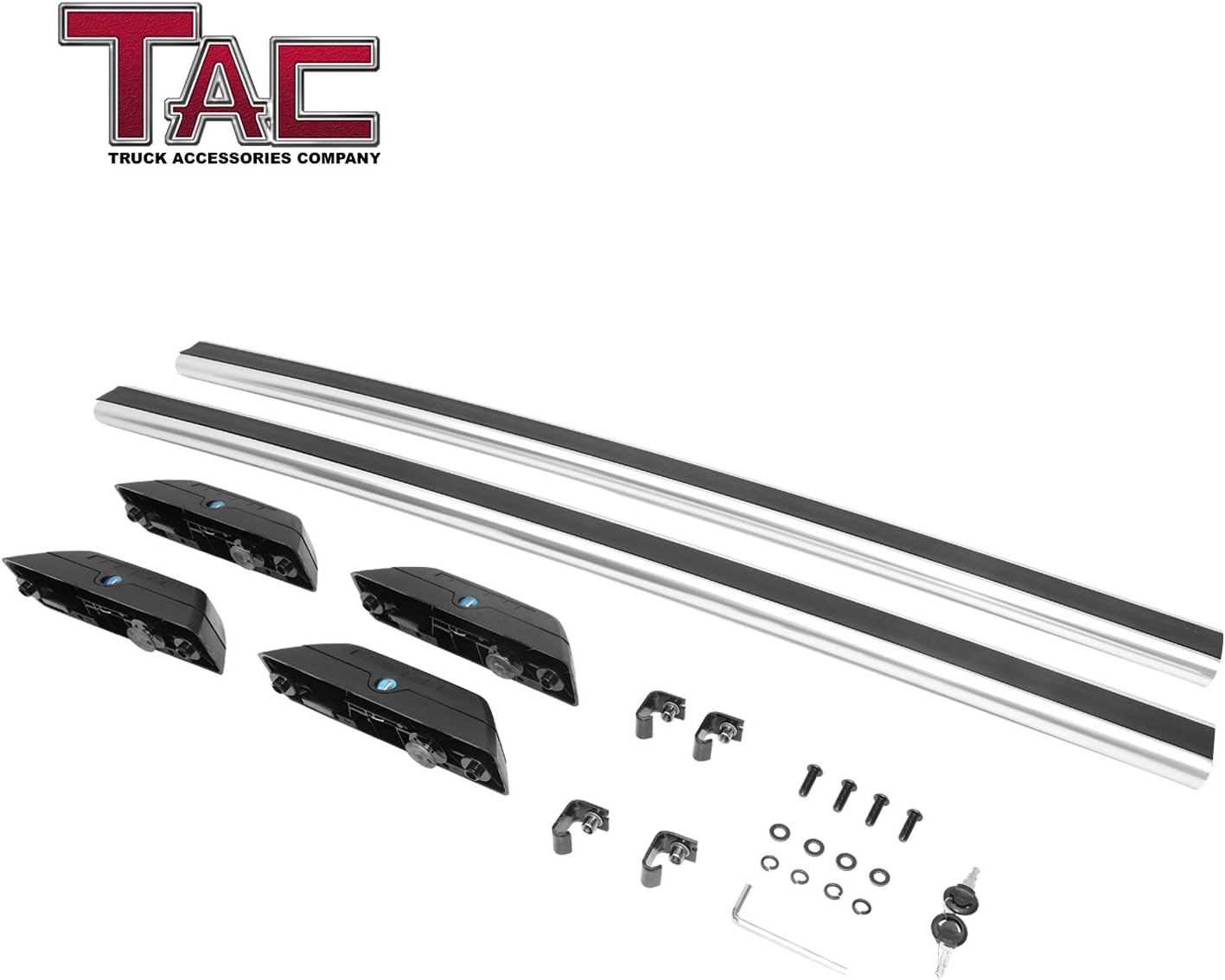 TAC Cross Bars Compatible with 2006-2010 Hummer H3 with Lock System Silver OE Style Aluminum Roof Top Rail Rack Snowboard Kayak Canoe Luggage Carrier