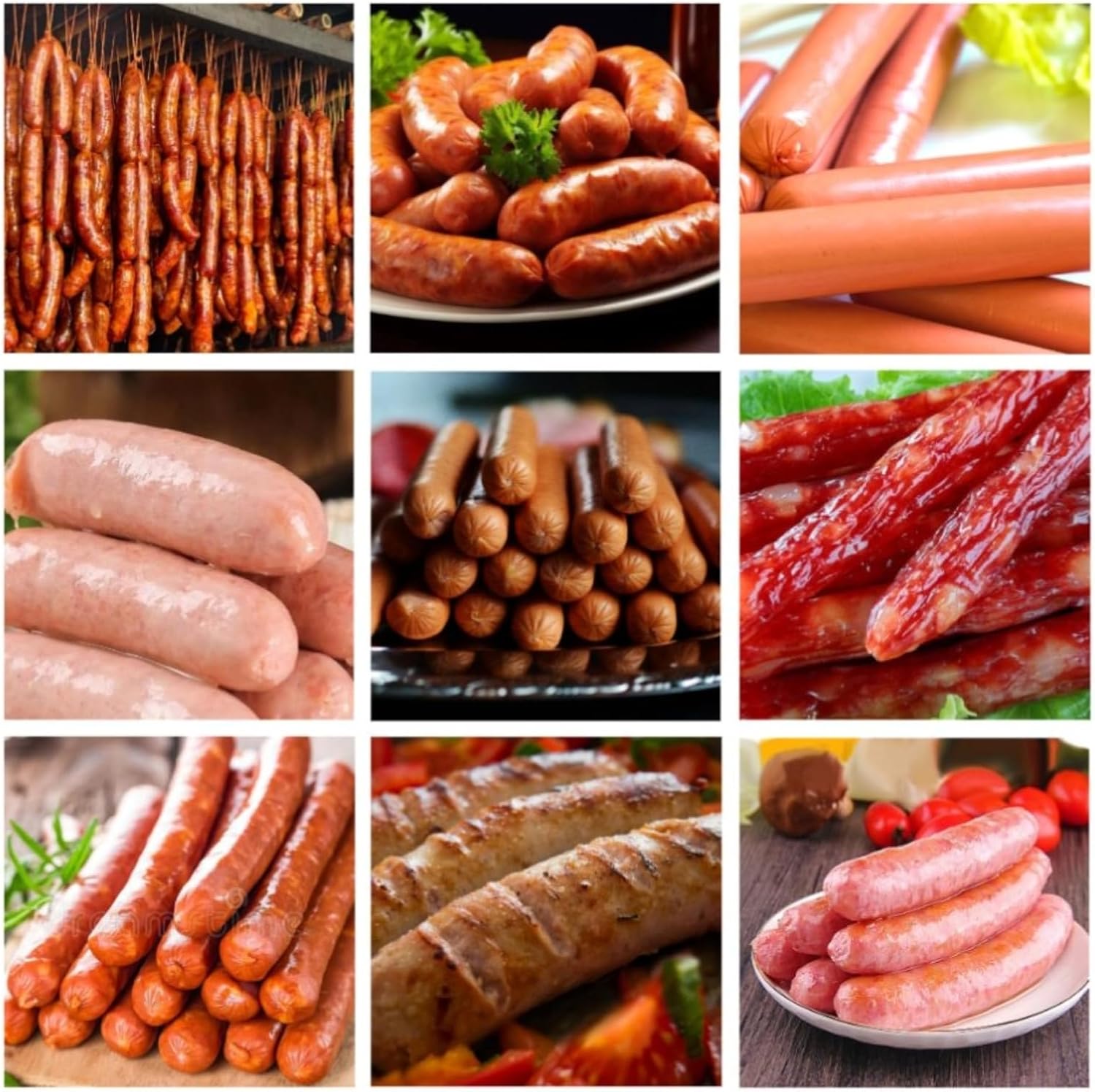 Commercial electric automatic vertical sausage stuffer, made of stainless steel, with foot pedal and adjustable speed function, professional sausage stuffer, suitable for home and restaurant use.