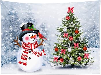 Amazon.com: HVEST Christmas Snowman Tapestry Wall Hanging, Winter