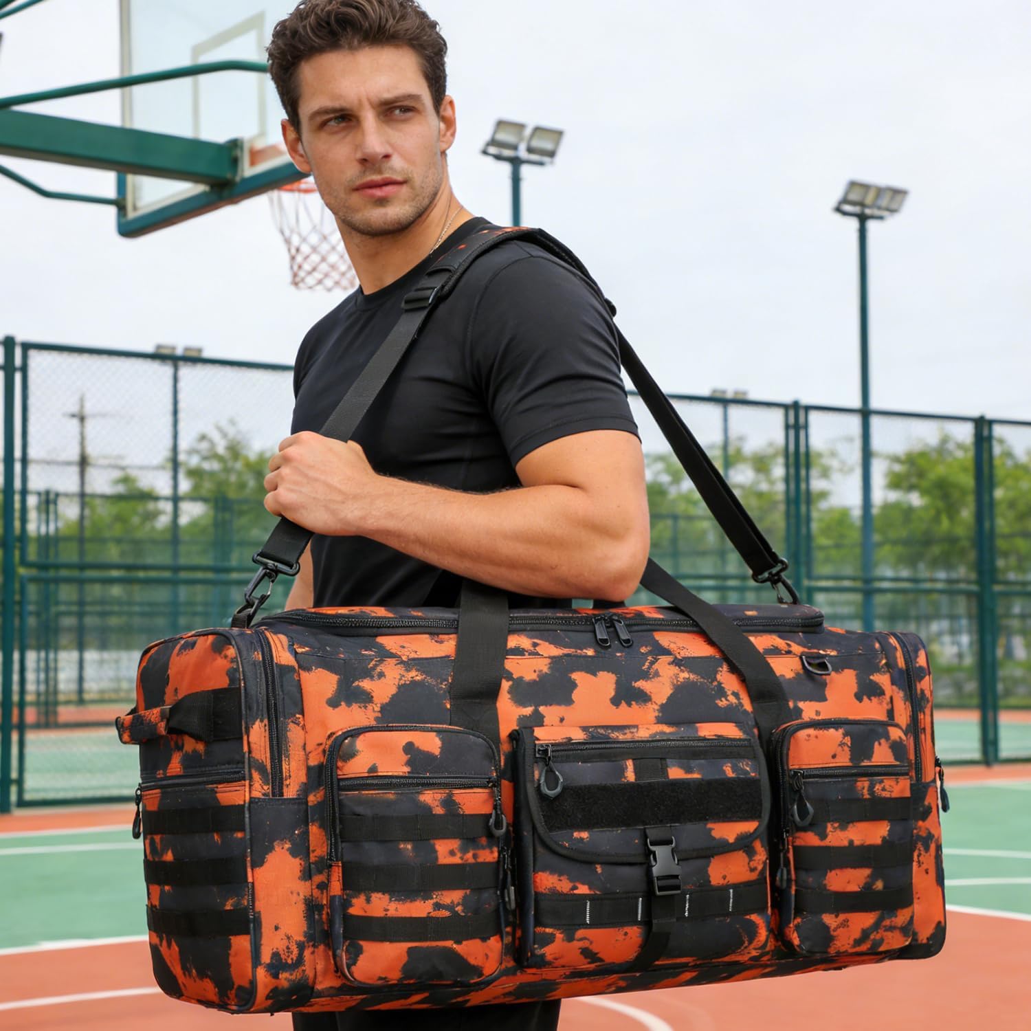 132L Extra Large Duffle Bag for Men - Heavy Duty Sports Gym Equipment Travel Duffel Bag, Perfect for Soccer Baseball Basketball Hockey Football Team Coaches & More