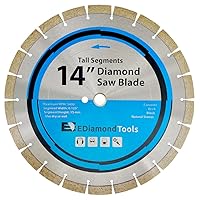 Vista 20 de Hoja de sierra de diamante segmentada de 7 pulgadas para hormigón, ladrillo, bloque y mampostería, altura de segmento de 10 mm, buje de 7/8 pulgadas