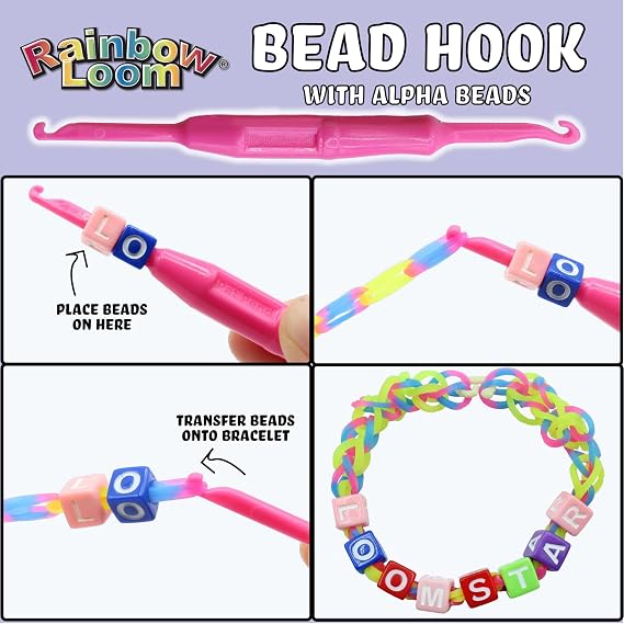 Rainbow Loom Loomi-Pals Glow in The Dark Mega Combo Set - 5600 Bands | Glow-in-the-dark Rubber Band Kit with Alphabet Beads, Charms, Hooks and Portable Organizer Case for Ages 7+