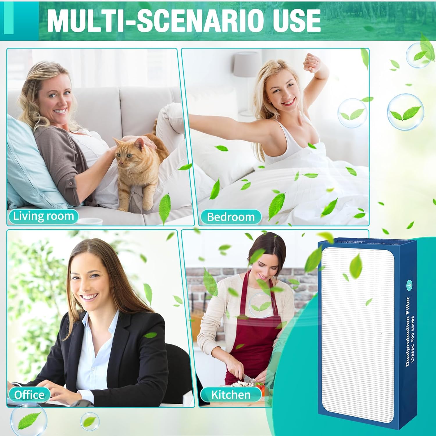 1Pack Classic 400 Series Replacement Filter,Compatible with Blueair 400 Series Air Purifier Filter,2-in-1Pre-Filter H13 Ture HEPA Filter,Part #480i,402,403,405,410,450E Replacement Filter (400 1 Blue) - Image 5