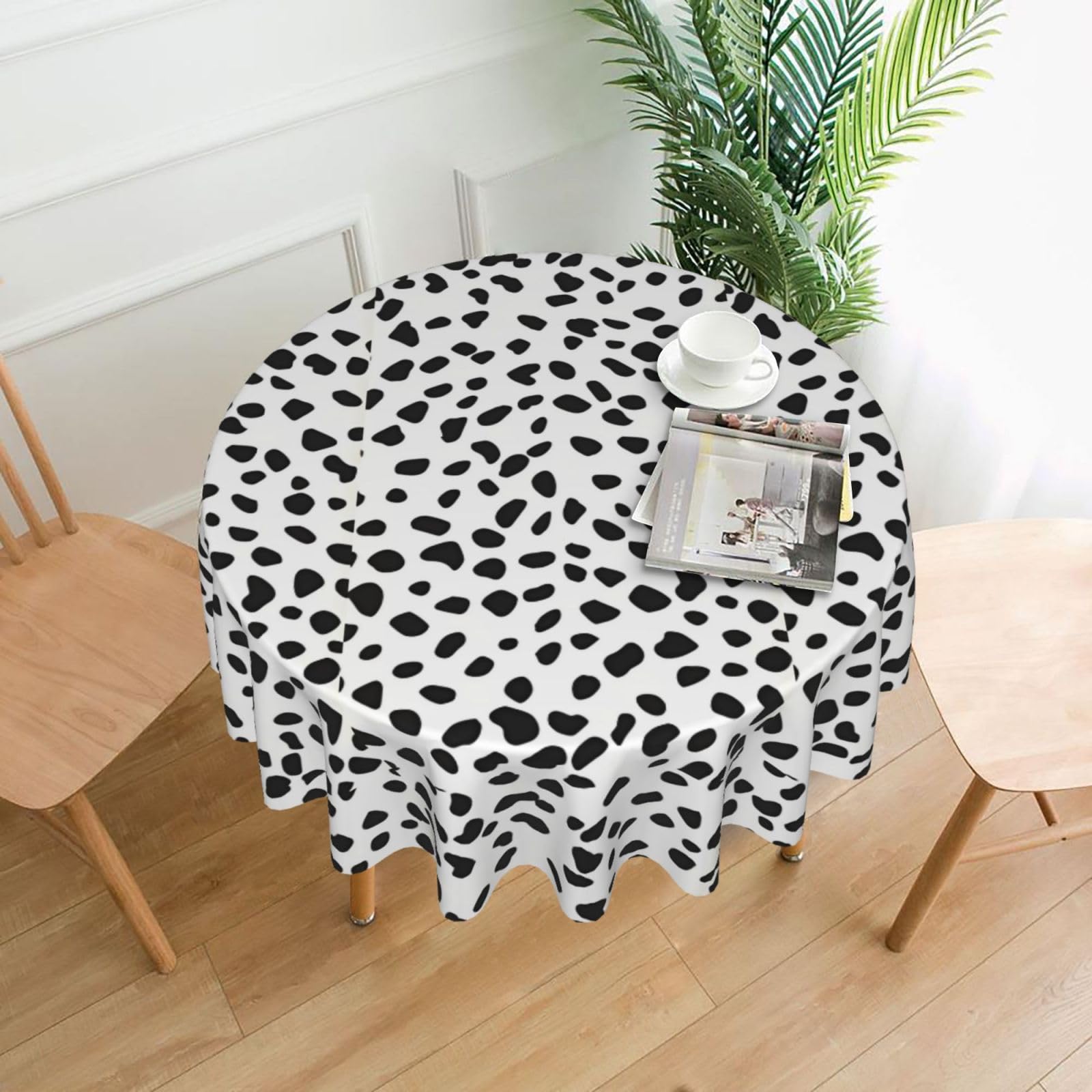 WHJSSF Cow Print Prints Round Decorative Tablecloth 60in - Elevate Your Dining Experience with a Stylish & Protective Table Throw