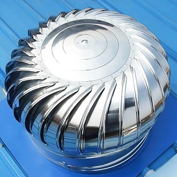 SARKEY Rotating Ventilator Cap, Roof Turbines Ventilator, 304 Stainless Steel Chimney Cowl, Exhaust Heat Dissipation Vents Cap, Attic Air Vent Ventilating Fan, Unpowered Rotation160mm/6.3in