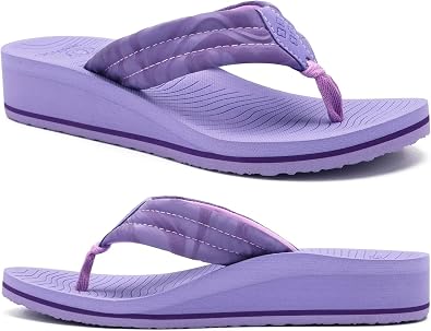COFACE Womens Flip Flops with Comfortable Arch Support Ladies Dressy Lightweight Wedge Flip-Flops Summer Soft Yoga Mat Platform Thong Sandals for Beach