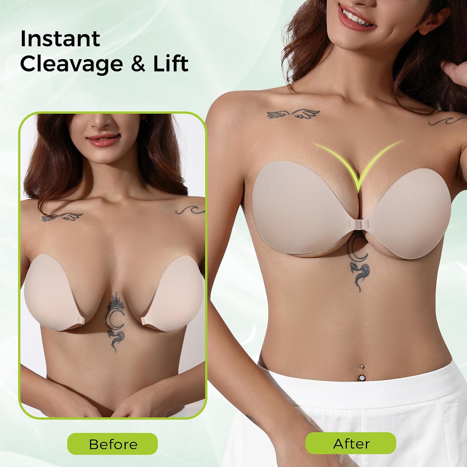 Sticky Bra Push Up, Adhesive Strapless Bra, Backless Dress