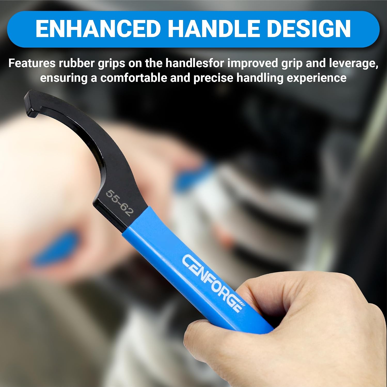 5-Piece Double-Ended Coilover Spanner Wrench Set – Universal C-Shape Shock Adjustment Tool (10 Sizes: 22mm to 110mm) – Fits Cars, ATVs, Motorcycles & Most Suspension Systems