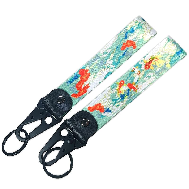 Chaveiro automotivo JDM com argola de tecido e 2 mosquetões Rilo Kaoer, cor Jdm-2-17-d