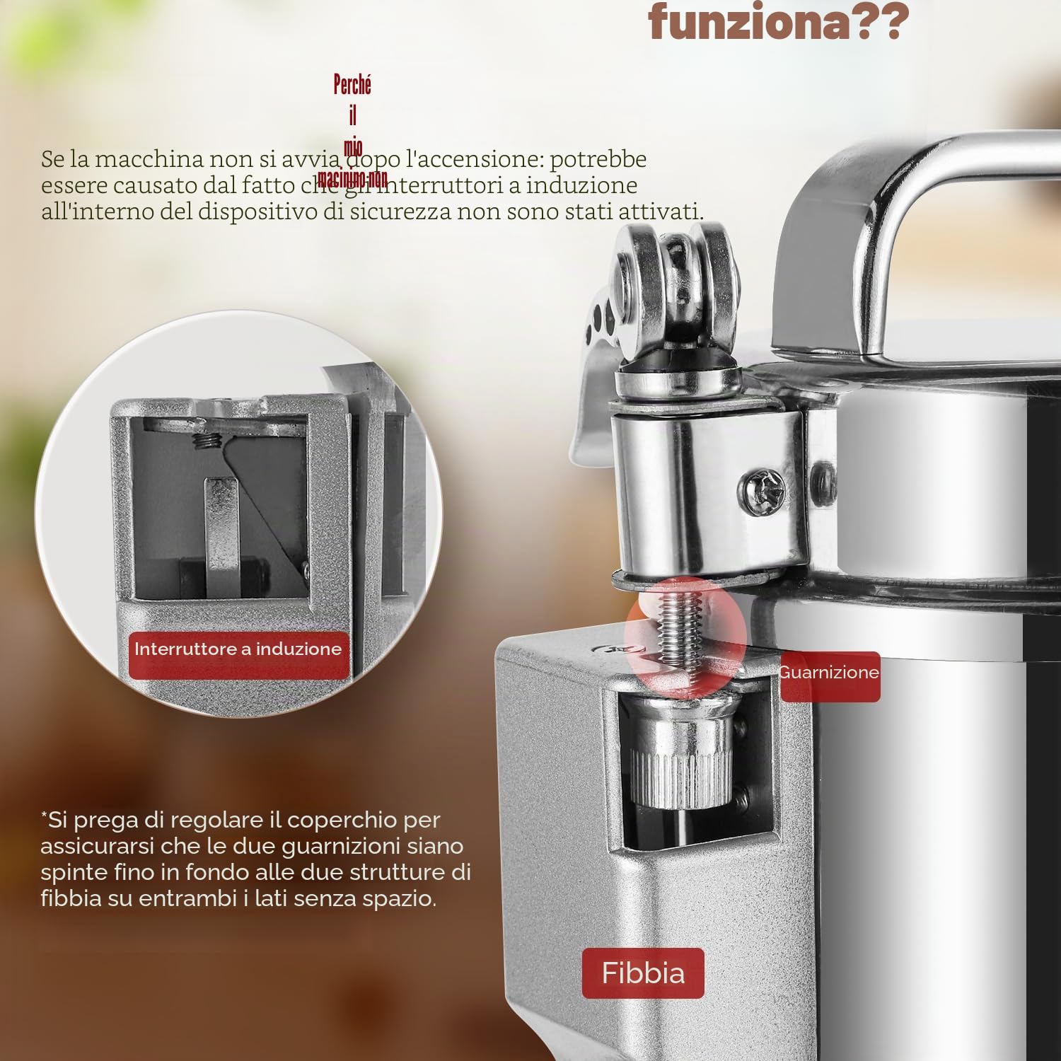 Moongiantgo Mulino Elettrico per Cereali 500g Acciaio Inossidabile, 2500W 36000RPM Motore Commerciale & Rettifica Superfine 30s, Protezione da Sovraccarico & Open-Cover-Stop, Per Grano, Spezie, Ecc.