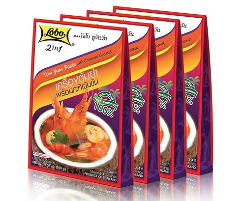 Lobo Pasta Tom Yum 2 en 1 con crema de coco (paquete de 4)