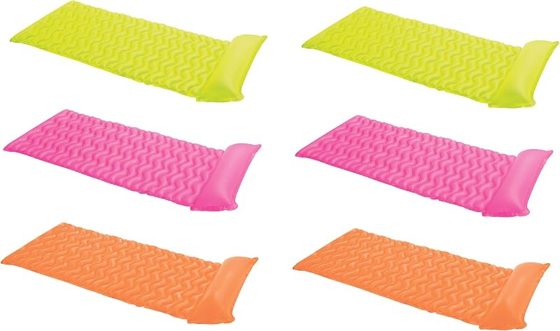 Tumbona para pileta flotante con reposacabezas Tote 'N Float Wave Mat (paquete de 6)