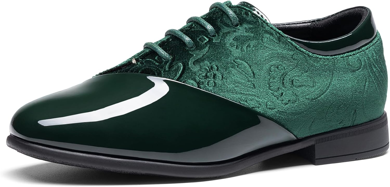 Bruno Marc Boys Dress Shoes Formal Patent Velvet Tuxedo Oxford Shoes