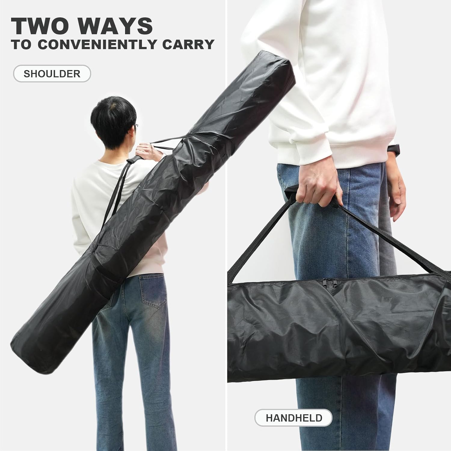 67 Inch Waterproof Umbrella Storage Bag for Outdoor Beach Umbrella bag, Oversized Hammock and Steel Stand With Handles and Zippers,Tent Pole Bags,Travel Sports Equipment Bags,Black