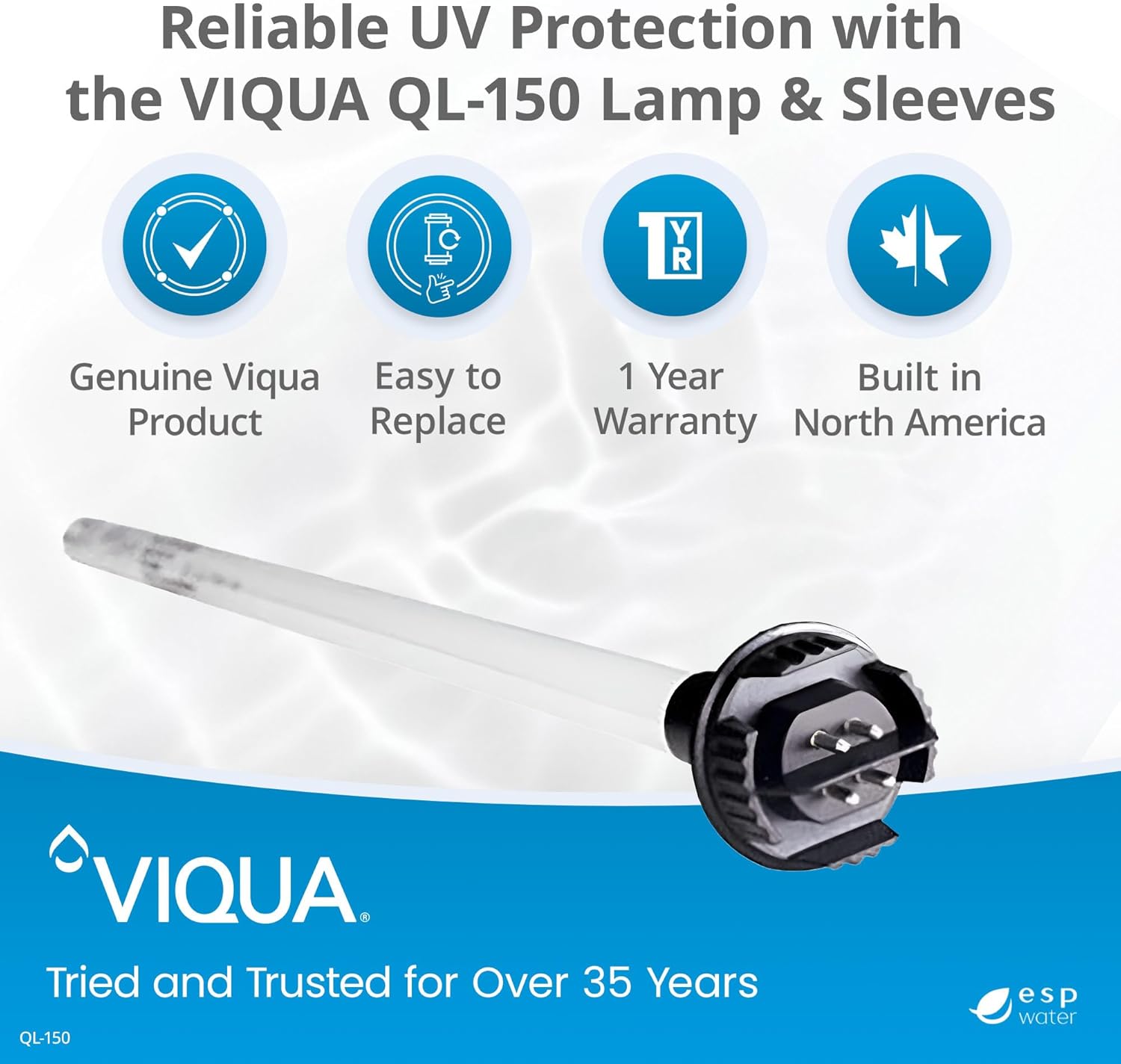 Viqua Genuine QL-150 UV Replacement Lamp and Sleeve Kit for VH150 Ultraviolet System