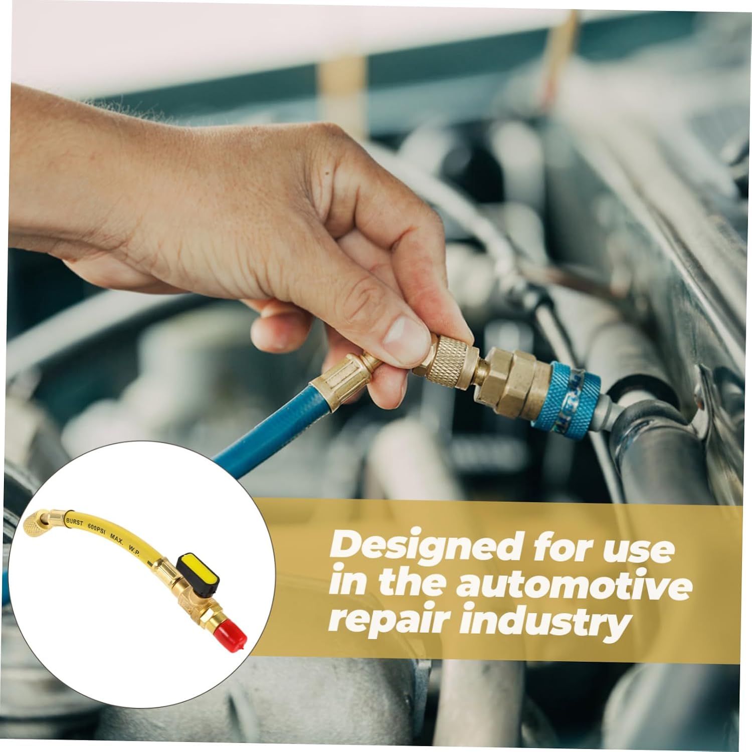 Charging Hose with Ball Valve Switch Precision Recharge Hose for Automotive Maintenance Compatible with Car Systems Efficient Operation Durable Design