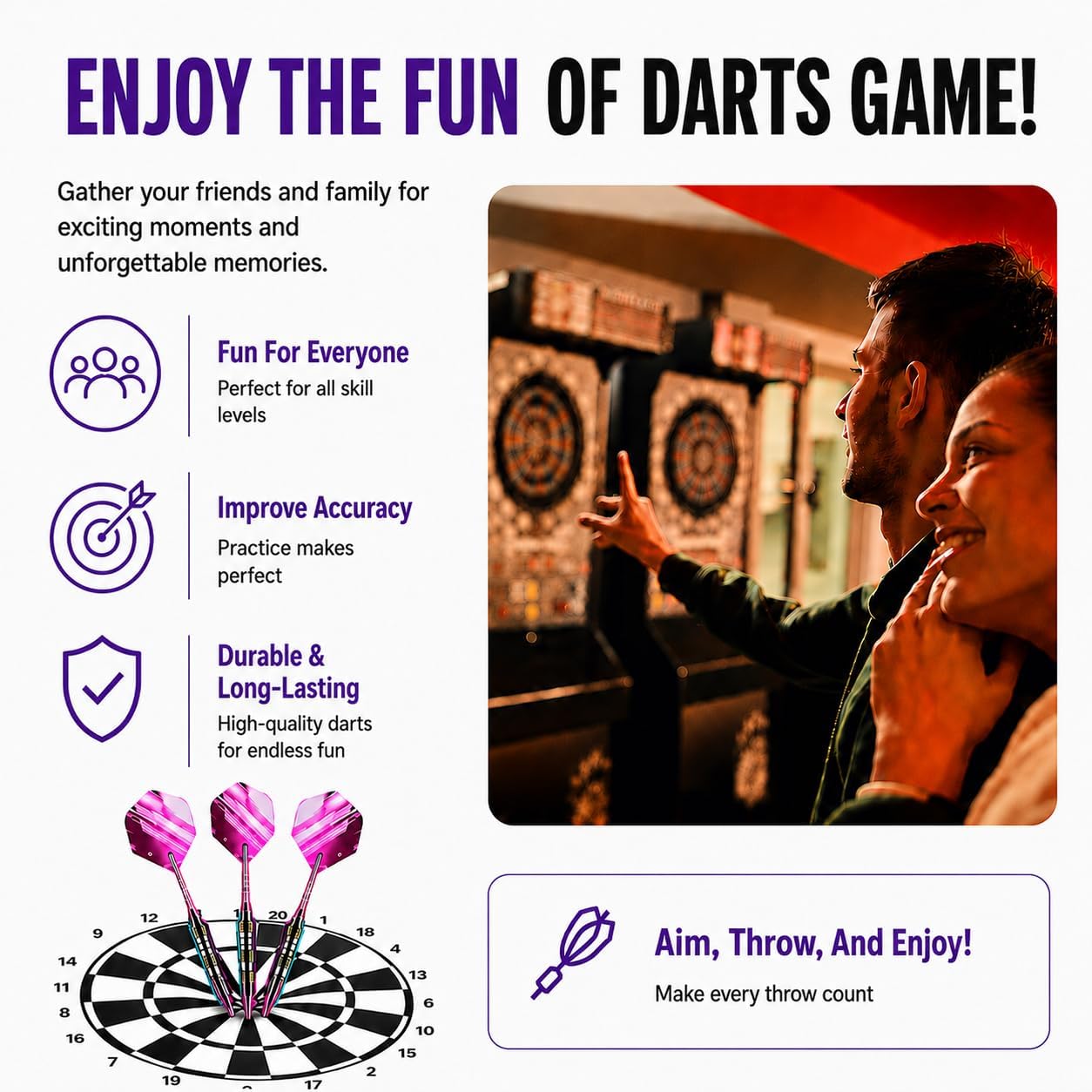 Soft Tip Darts Set, 2BA Darts for Electronic Dart Boards(Soft) | Includes 3 darts, 12 replacement tips, 9 flights, 12 O rings and case. Aluminum shafts provide durability for beginners