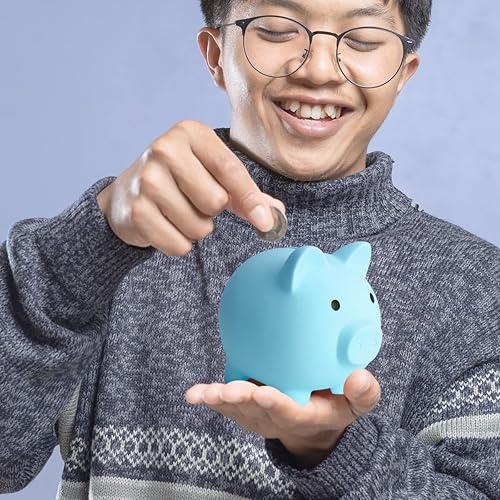 Miniatura 6 de Hengdu Bonita alcancía, hecha de plástico respetuoso con el medio ambiente resistente a las caídas, un gran regalo para niños (rosa)