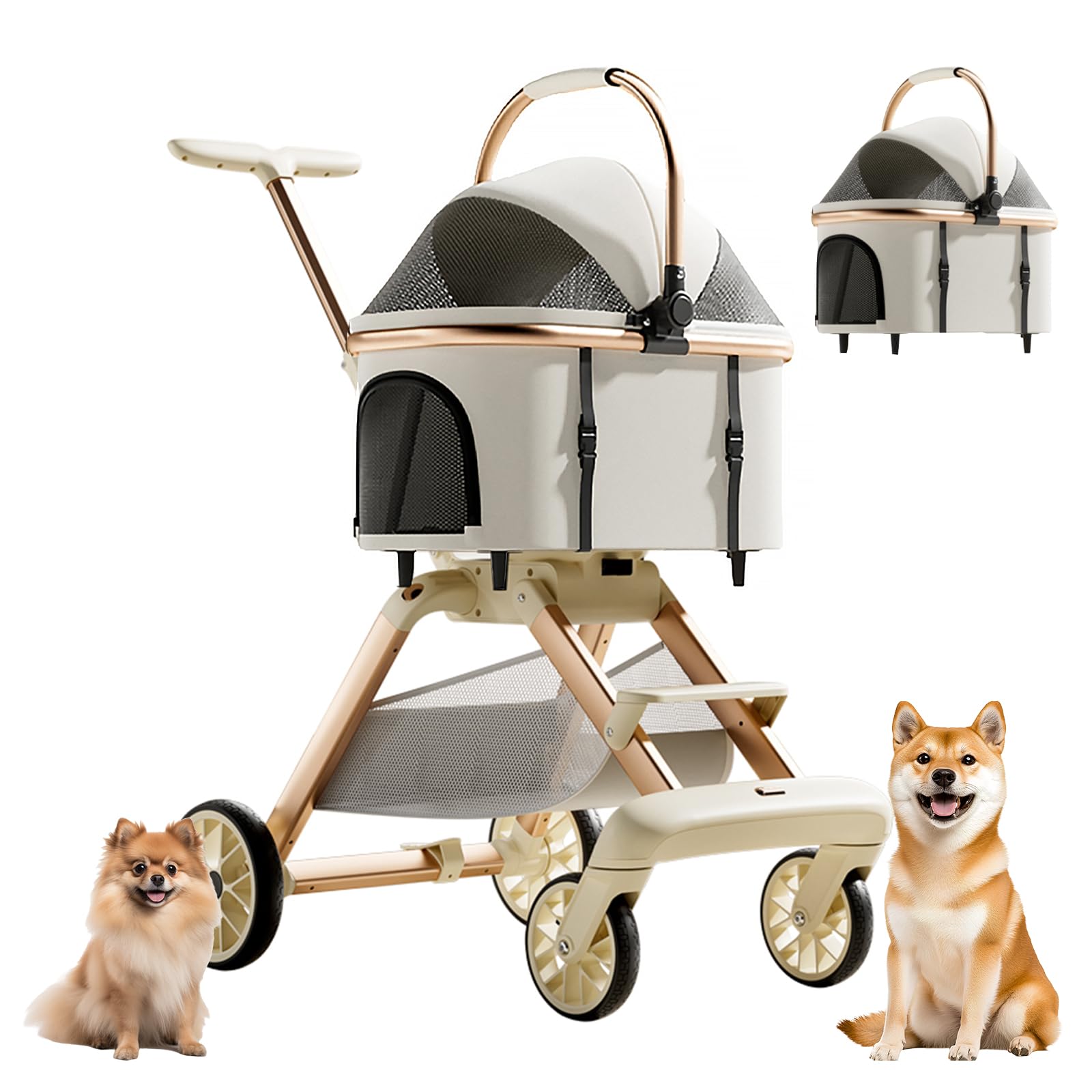 犬　ペットカート Amazon.co.jp: CozyMeow ペットカート 分離型 取り外し可能 4輪 犬