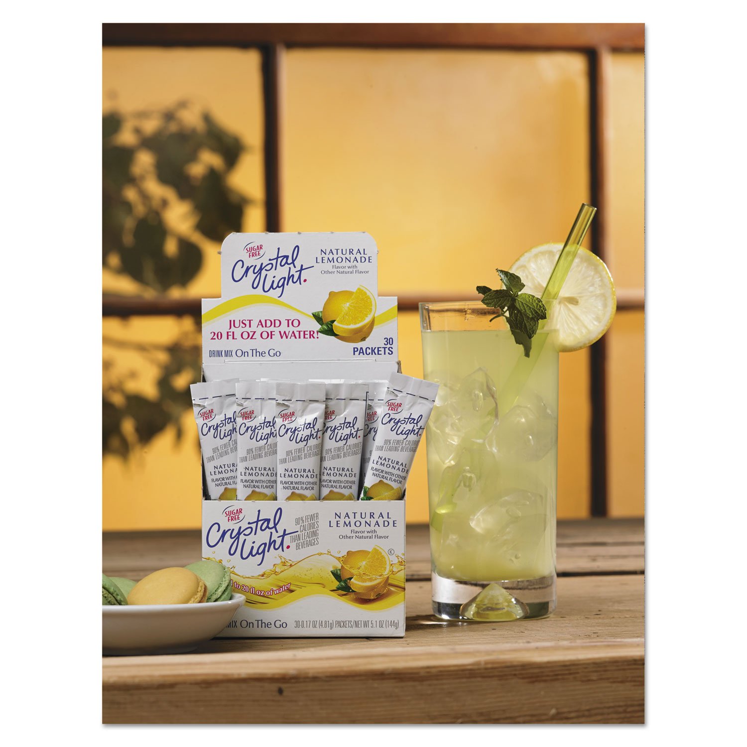 Flavored Drink Mix, Lemonade, 30 .17oz Packets/Box
